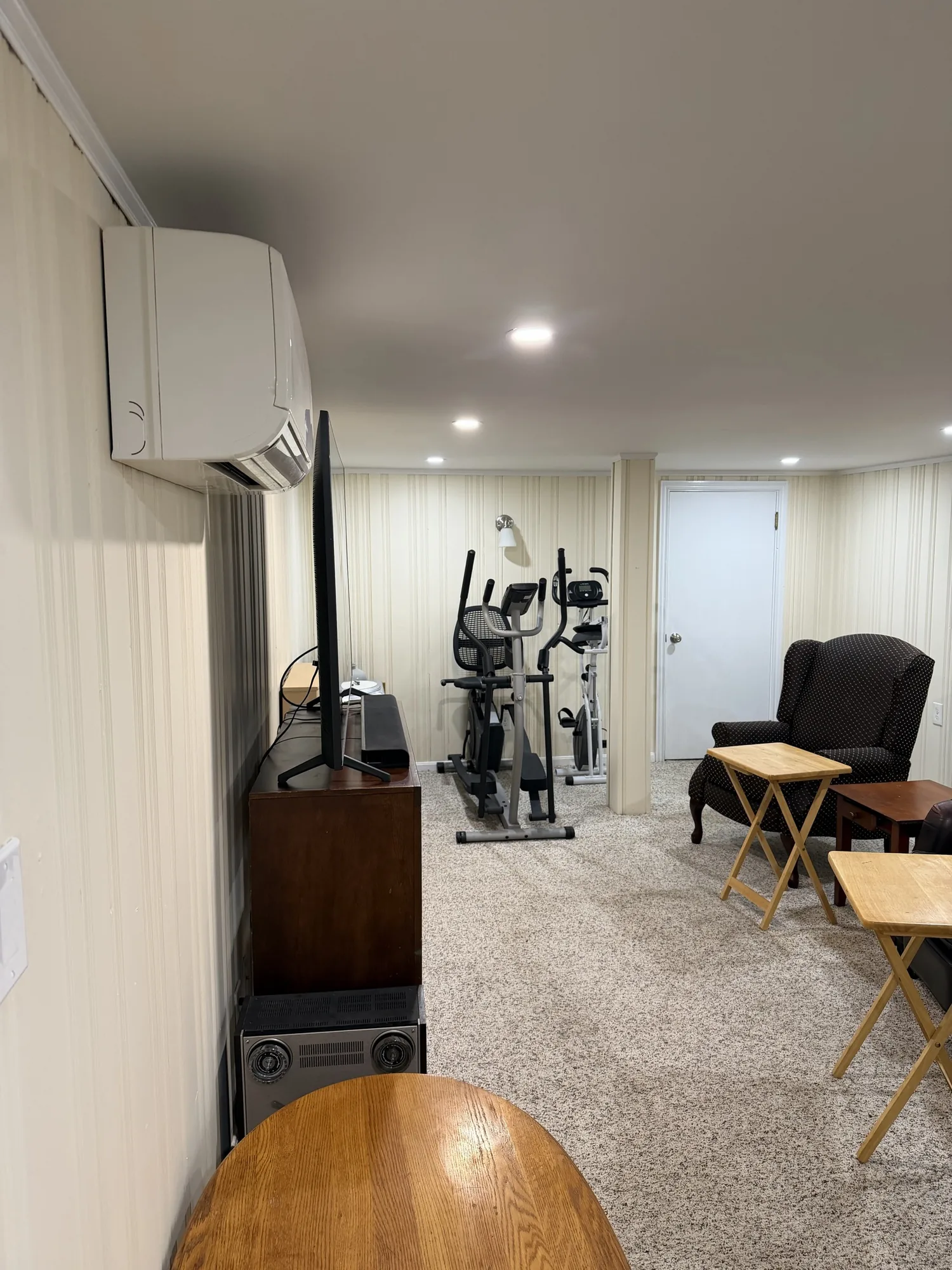 Finished basement rec room and home gym